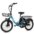Qlife Triker Folding 3 Wheel Pedal-Assist Electric Cargo Tricycle Bike