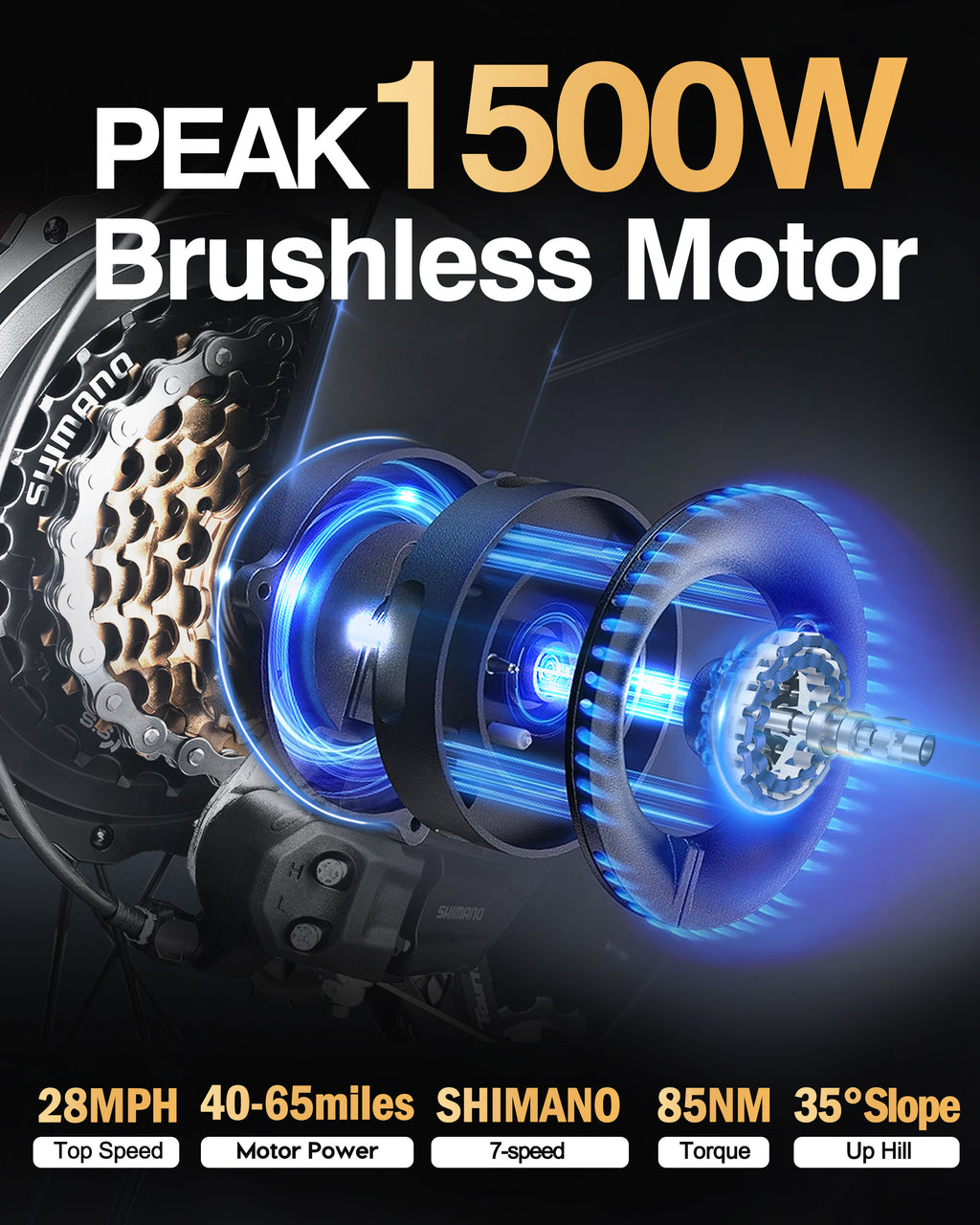 Qlife Spark Fast Full Suspension Electric Fat Tire Dirt Mountain Electric Bike