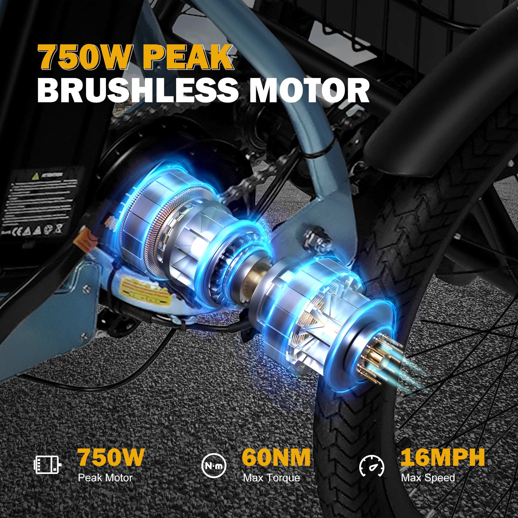 Qlife Triker Folding 3 Wheel Pedal-Assist Electric Cargo Tricycle Bike