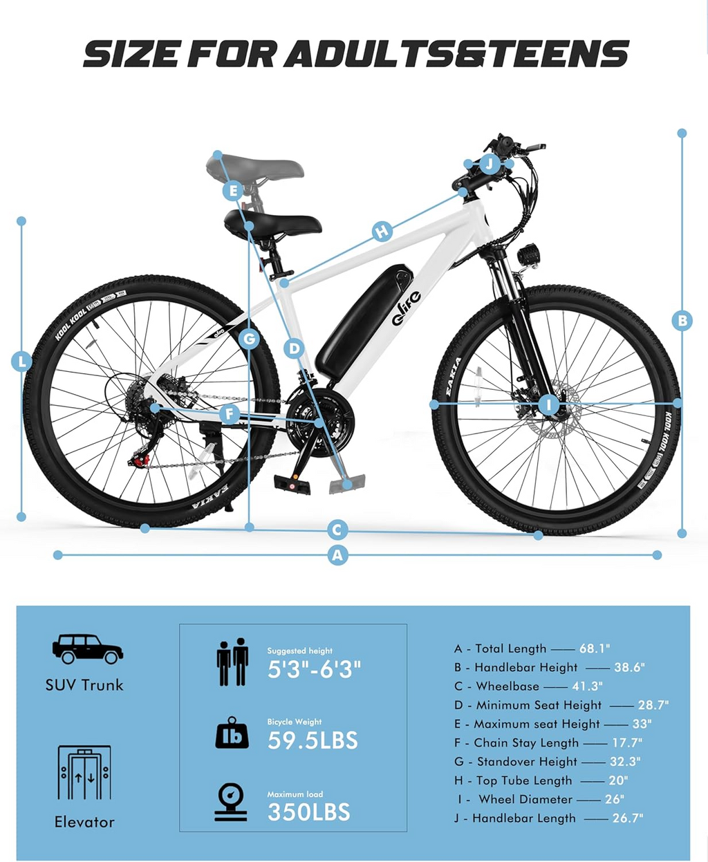 Qlife Racer Electric Delivery Mountain E-bike