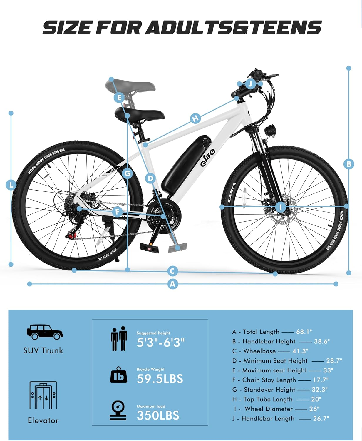 Qlife Racer Electric Delivery Mountain E-bike