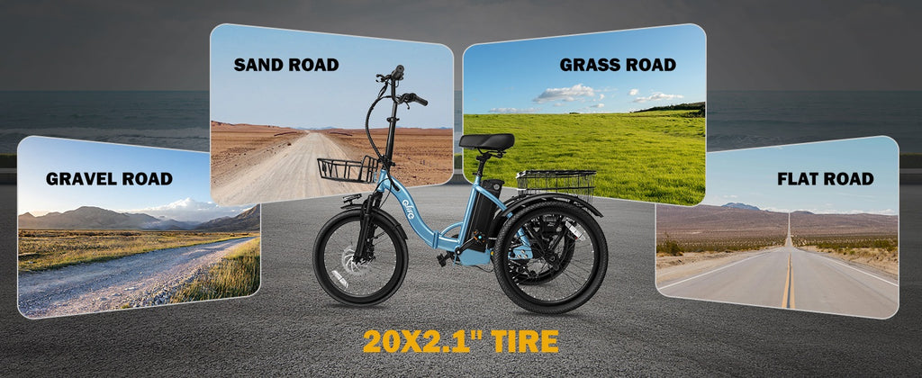 Qlife Triker Folding 3 Wheel Pedal-Assist Electric Cargo Tricycle Bike