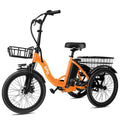 Qlife Triker Folding 3 Wheel Pedal-Assist Electric Cargo Tricycle Bike