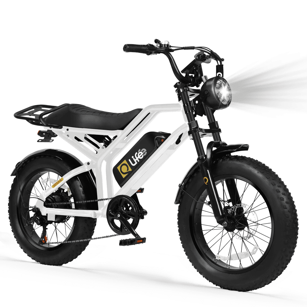 Qlife Spark Fast Full Suspension Electric Fat Tire Dirt Mountain Electric Bike - E - Lite Ride