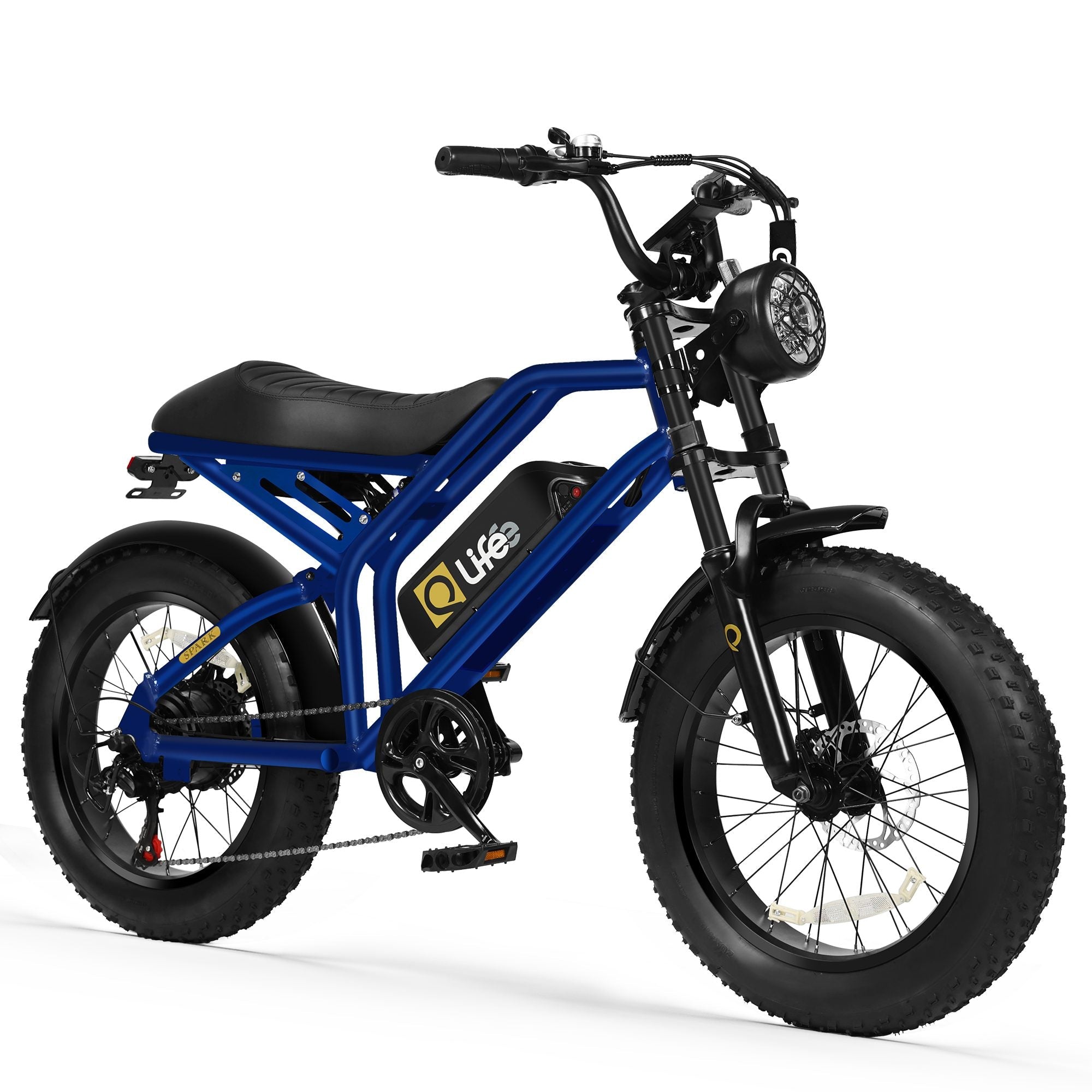 Qlife Spark Fast Full Suspension Electric Fat Tire Dirt Mountain Electric Bike - E - Lite Ride