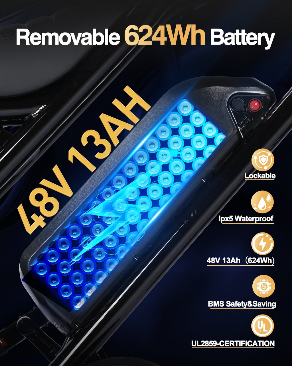 Qlife Spark Fast Full Suspension Electric Fat Tire Dirt Mountain Electric Bike - E - Lite Ride