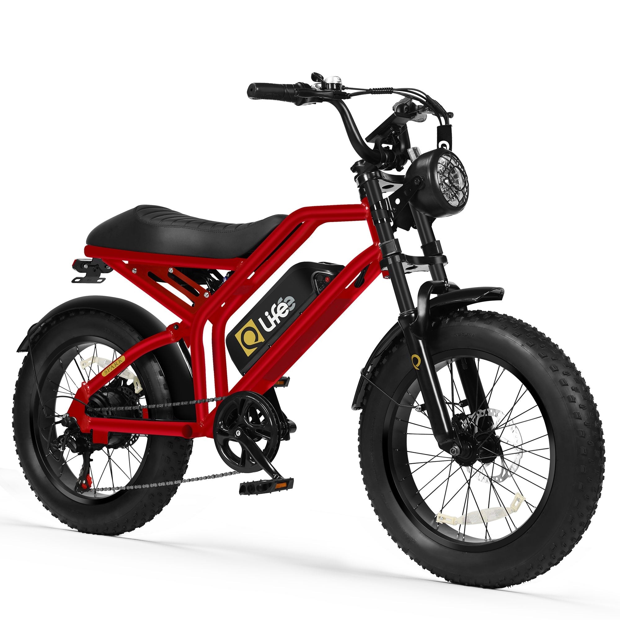 Qlife Spark Fast Full Suspension Electric Fat Tire Dirt Mountain Electric Bike - E - Lite Ride