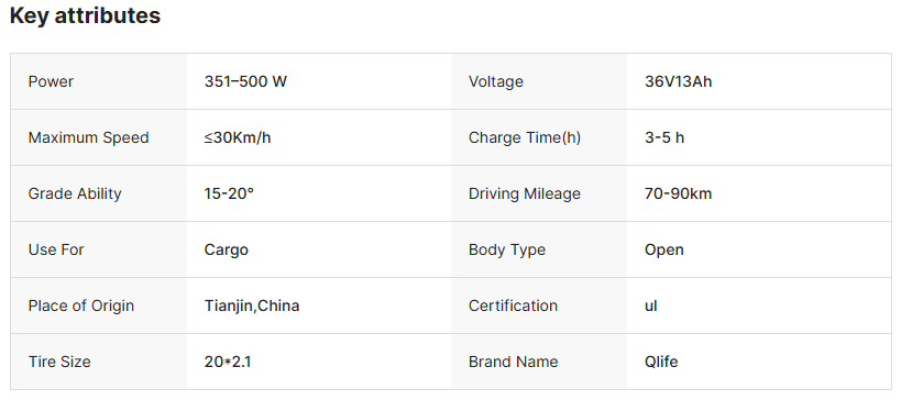 Qlife Triker Folding 3 Wheel Pedal - Assist Electric Cargo Tricycle Bike - E - Lite Ride