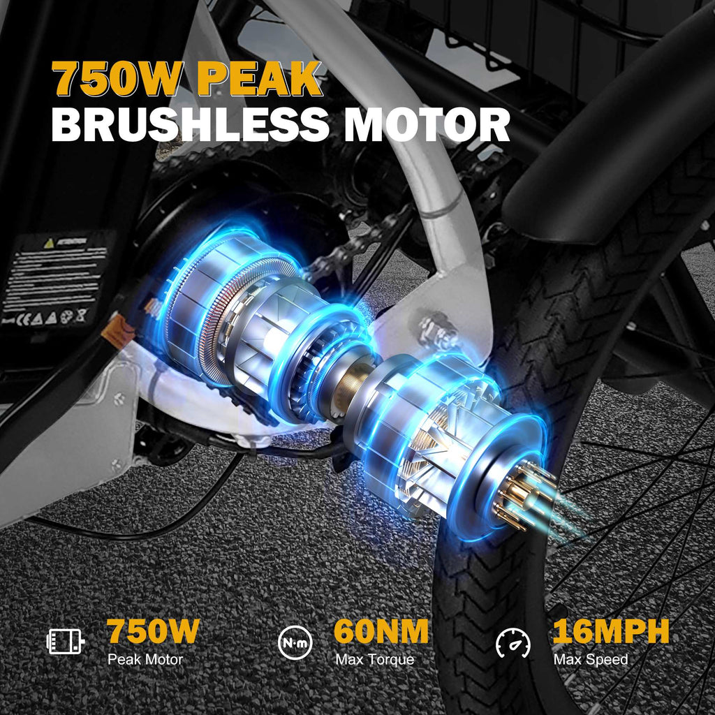 Qlife Triker Folding 3 Wheel Pedal - Assist Electric Cargo Tricycle Bike - E - Lite Ride